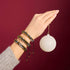 Or Chrome x Blanc | Bracelet Double Verre Pailleté